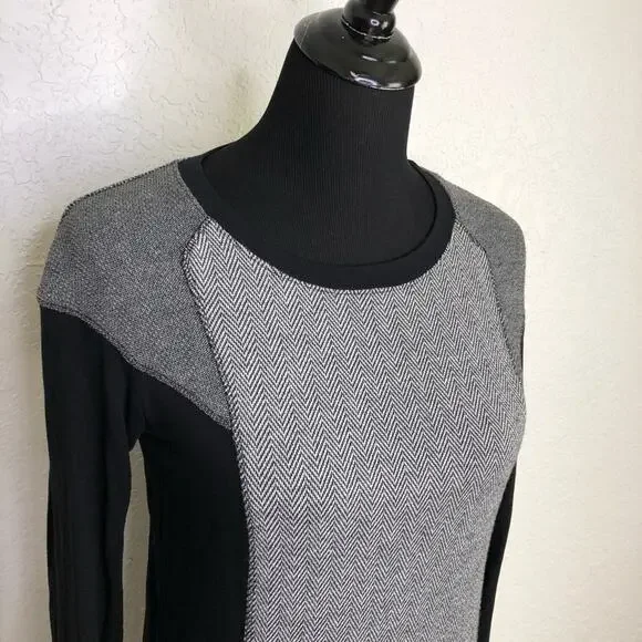 Michael Stars black gray herringbone knit tunic top / dress size Extra Small XS - Picture 2 of 14